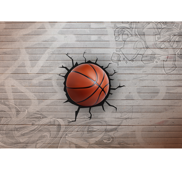 3D behang basketbal graffiti - TenStickers