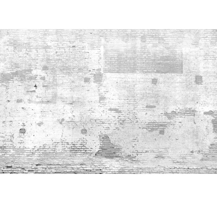 Oude witte muur Baksteen steen fotobehang - TenStickers