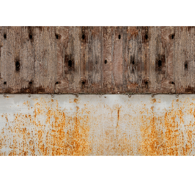 Metaal en houtafval Fotobehang - TenStickers