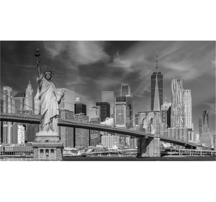 Zwart en wit New York kantoor fotobehang - TenStickers