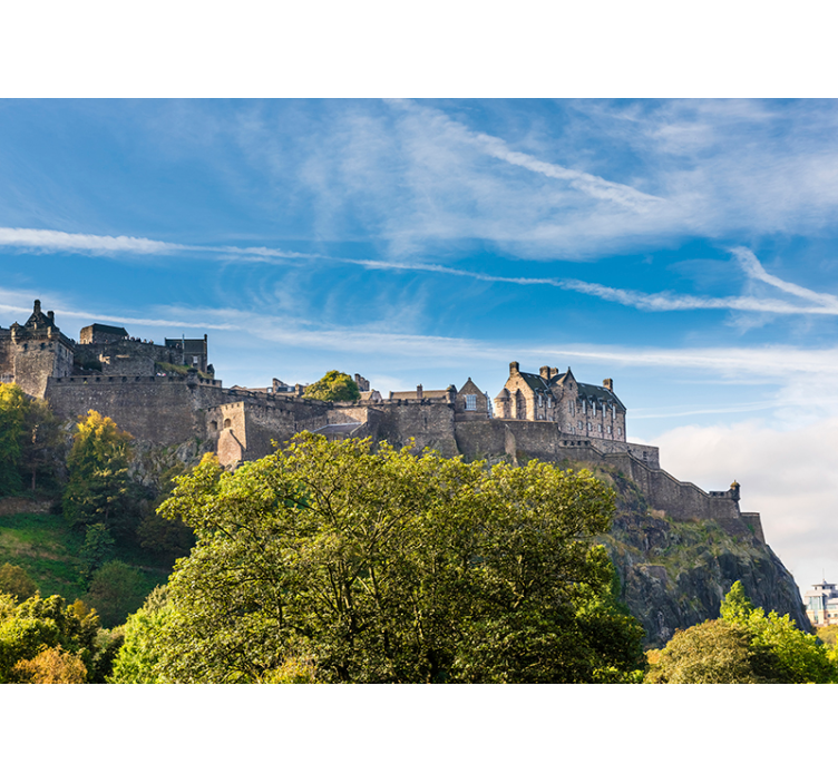 Edinburgh kasteelpanorama fotobehang stad - TenStickers