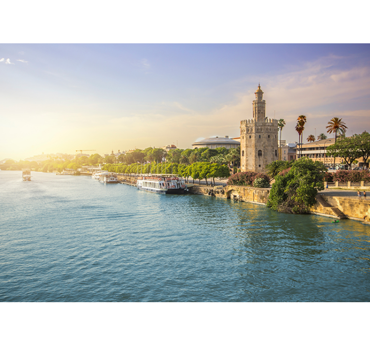 Uitzicht op de rivier van sevilla fotobehang stad - TenStickers