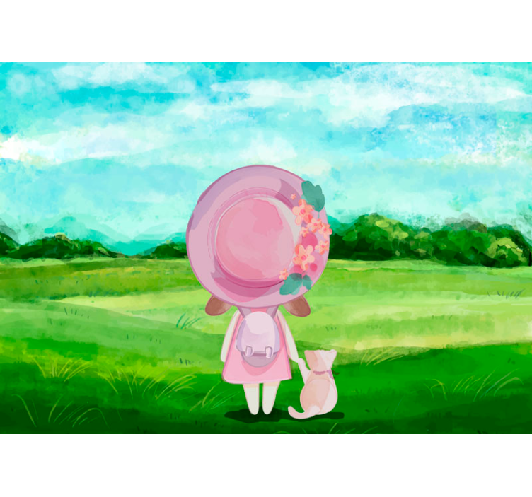 Pastorale fantasiescène fotobehang kinderkamer - TenStickers