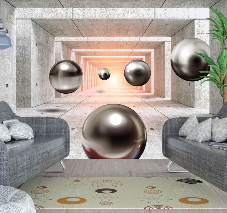 3d fotobehang Futuristische Tunnel - TenStickers