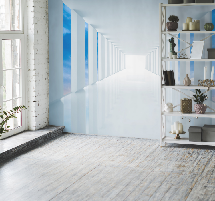 3d fotobehang witte hal voor thuis - TenStickers