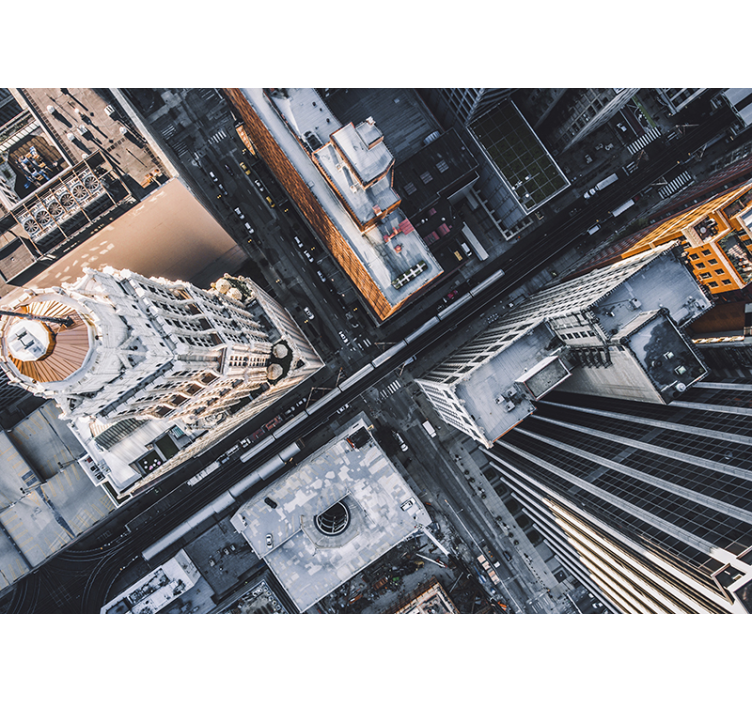 Fotobehang stad luchtfoto van de stad - TenStickers