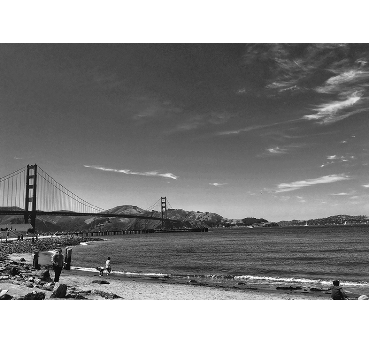 Fotobehang stad golden gate bridge scene - TenStickers