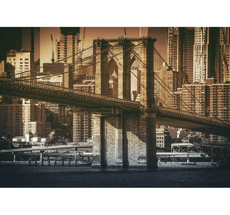 Fotobehang new york aanzicht van de brooklyn bridge - TenStickers