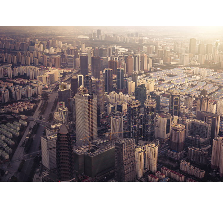 Fotobehang stad skyline stedelijk perspectief - TenStickers