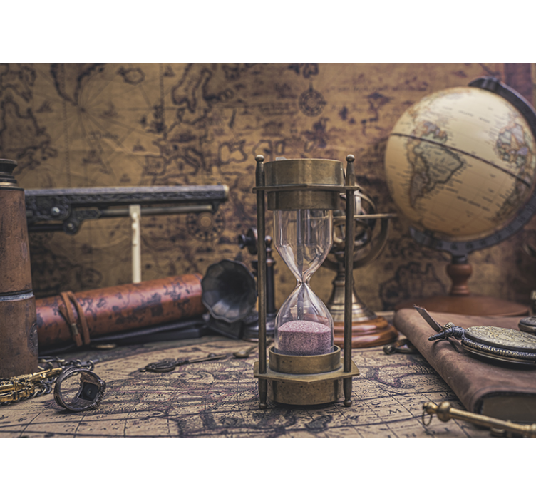 Fotobehang stad antique tijdloze klokken collectie - TenStickers