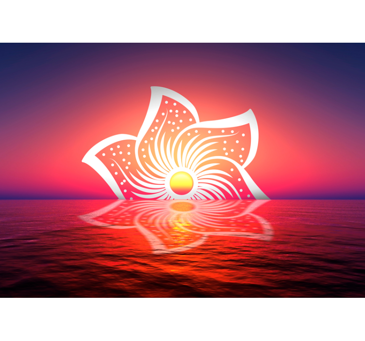 Fotobehang eetkamer hibiscus zonsopgang design - TenStickers