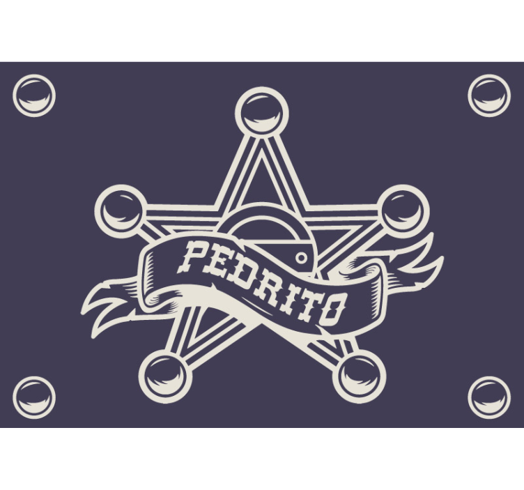 Fotobehang kinderkamer sheriff badge op maat - TenStickers