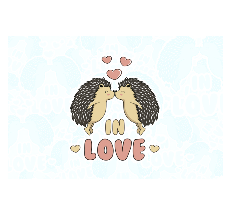 Fotobehang kinderkamer hedgehog love display - TenStickers