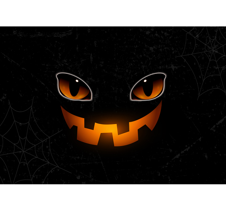 Griezelige pompoen ogen fotobehang halloween - TenStickers