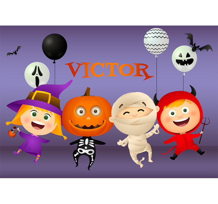 Fotobehang halloween halloween vrienden plezier - TenStickers