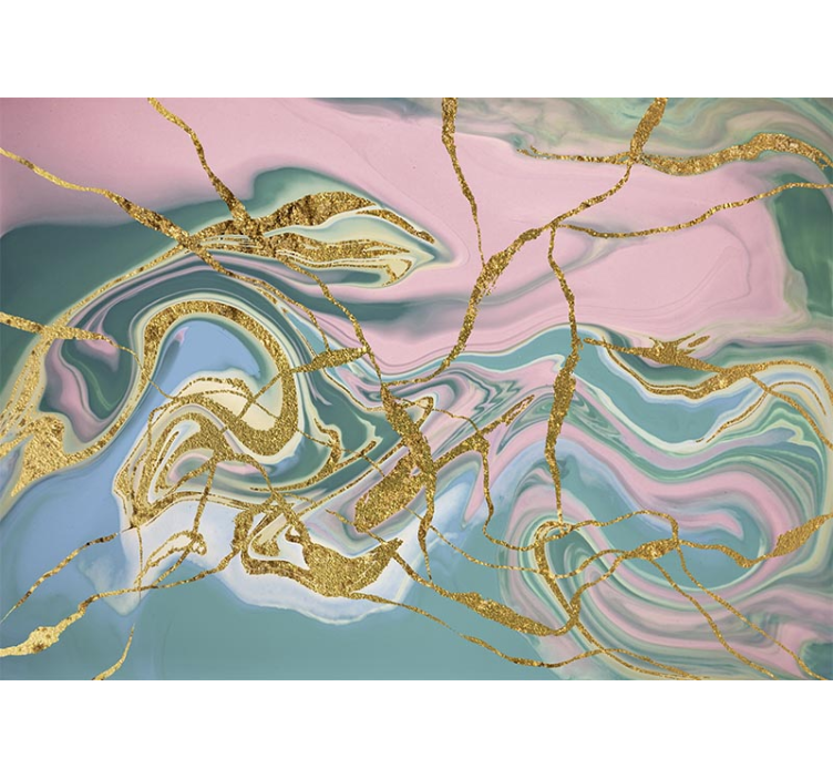 Abstract fotobehang gouden draaipatroon - TenStickers