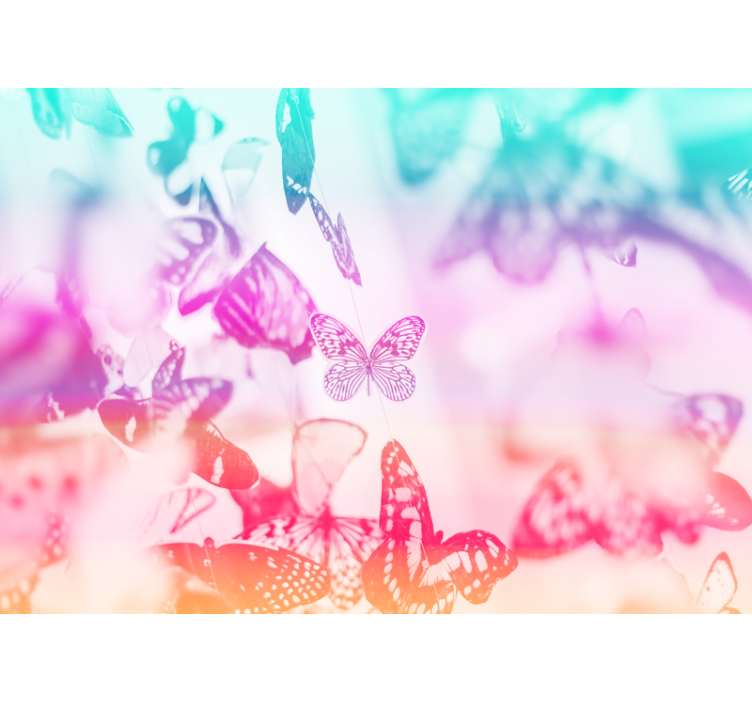 Bloemen foto behang vlinder tuin scène - TenStickers