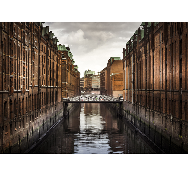Historisch kanaalzicht fotobehang Berlijn - TenStickers