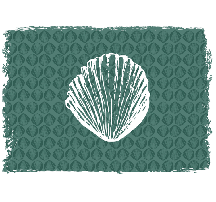 Schelppatroonontwerp bloemen foto behang - TenStickers