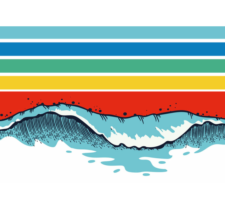 Fotobehang natuur gestileerd golfpatroon - TenStickers