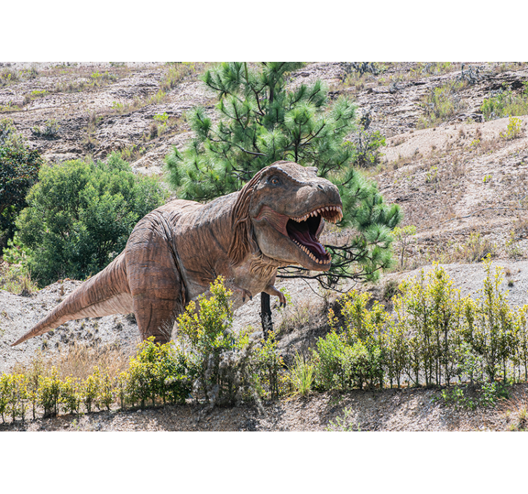 Foto behang dieren fierce dinosaur encounter - TenStickers