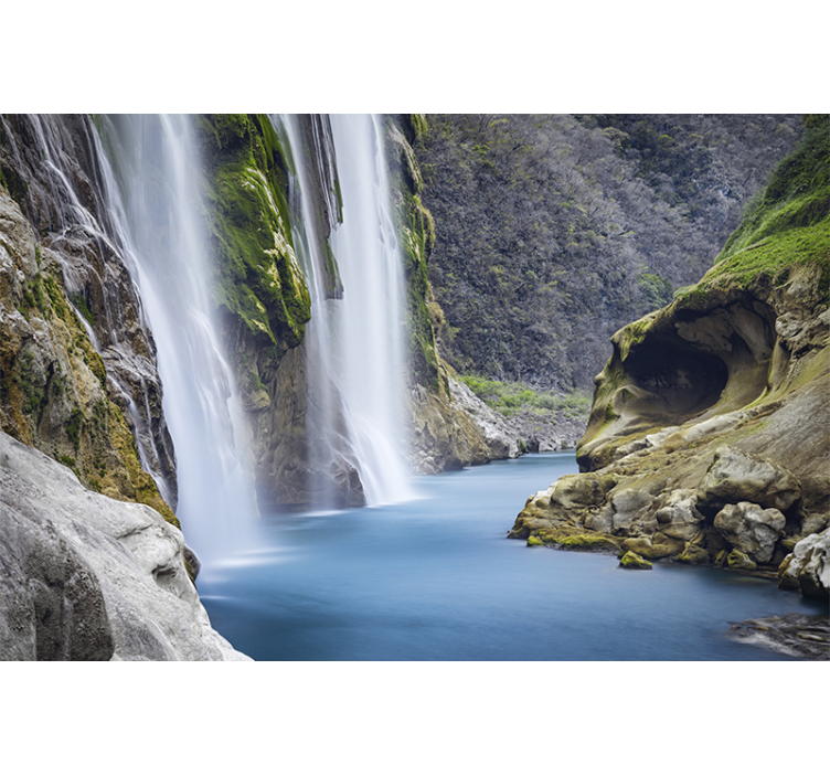 Foto behang waterval serene waterval perspectief - TenStickers