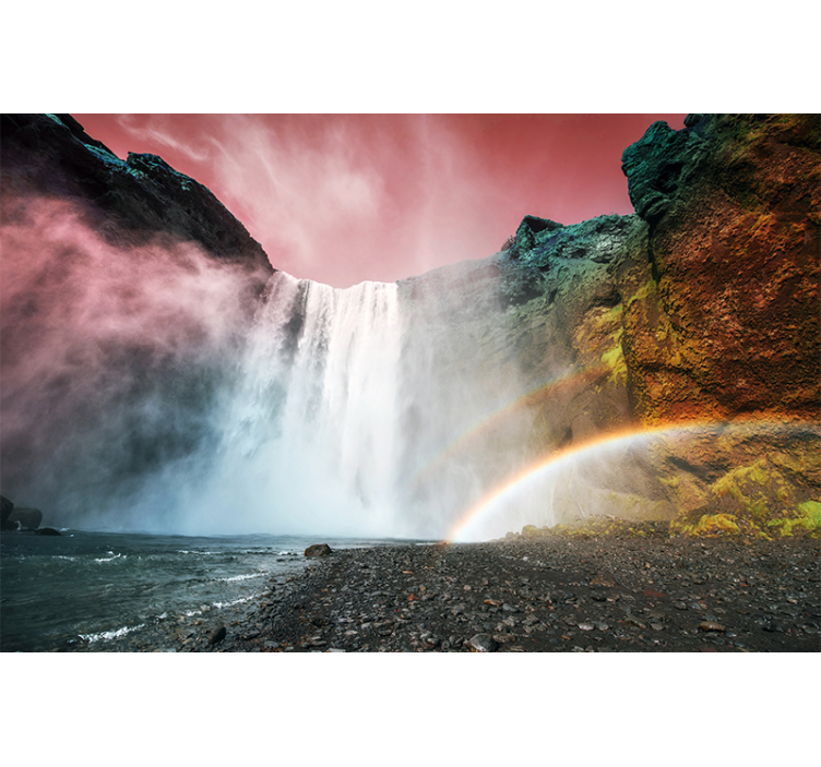 Foto behang waterval groot cascade perspectief - TenStickers