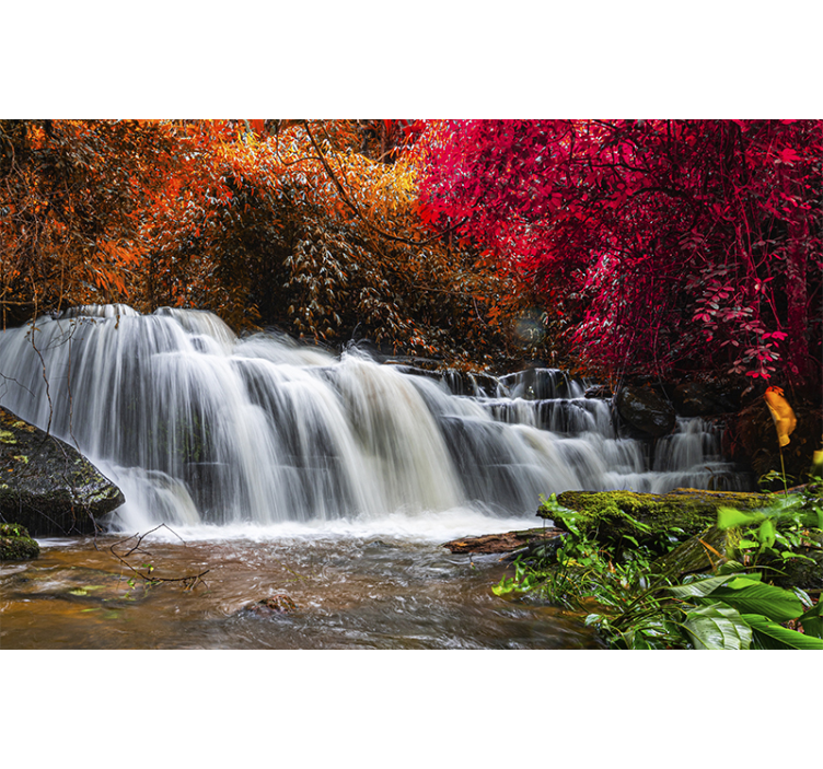 Foto behang waterval majestueuze waterval sereniteit - TenStickers