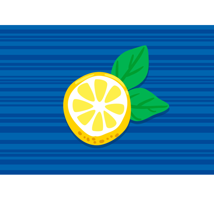 Citroenschijfjes kunst fotobehang bloemen - TenStickers