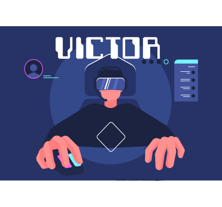 Gaming virtuele realiteit fotobehang muziek - TenStickers