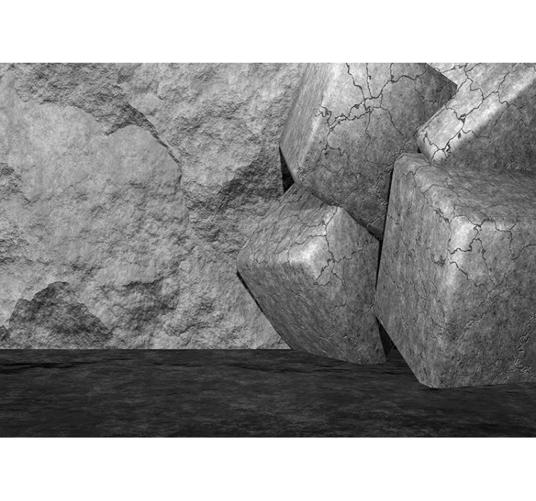 Foto behang stenen gebroken steenblokken - TenStickers