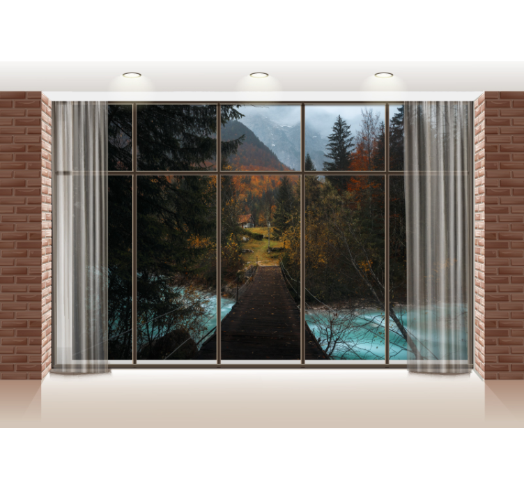 Fototapet landschap bergpad scene - TenStickers