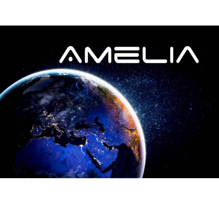 Wereldbol en sterren fotobehang ruimte - TenStickers