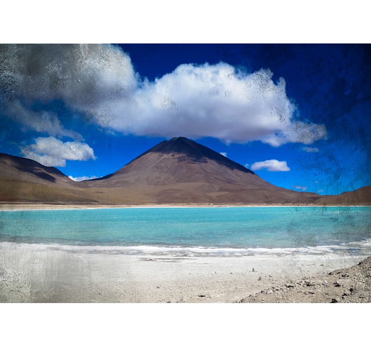 Perspectief op het alpiene meer fototapet landschap - TenStickers