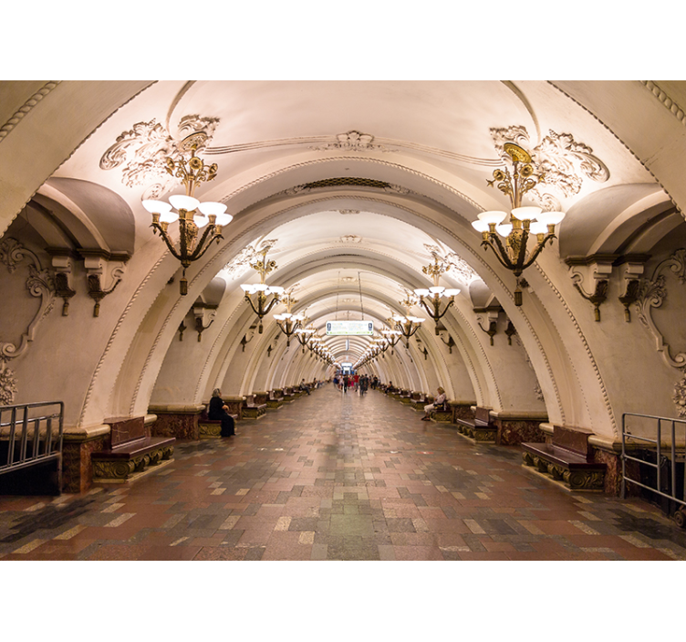 Grote ondergrondse passage fotobehang stad - TenStickers