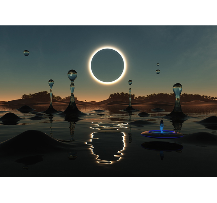 Hemelse waterscène fotobehang ruimte - TenStickers