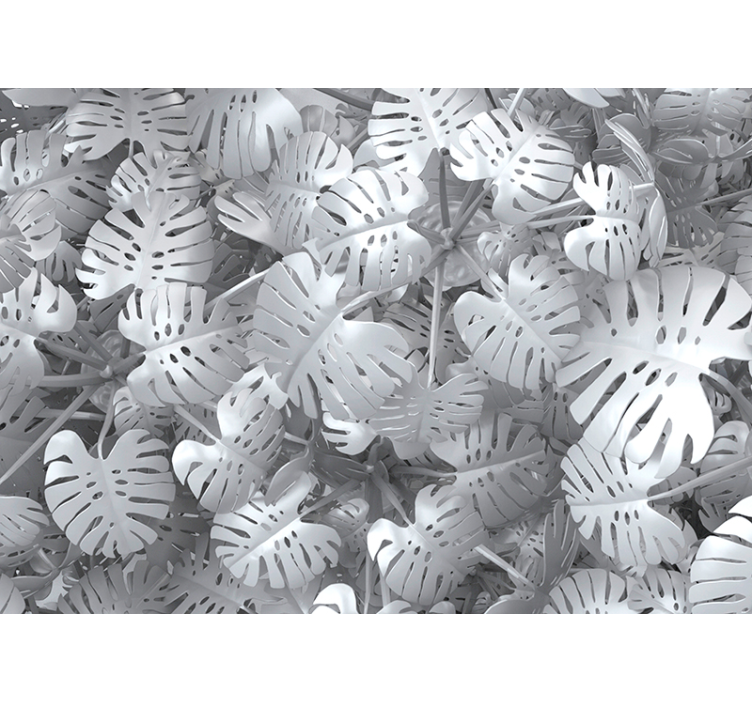 Monstera bladpatroon fotobehang natuur - TenStickers