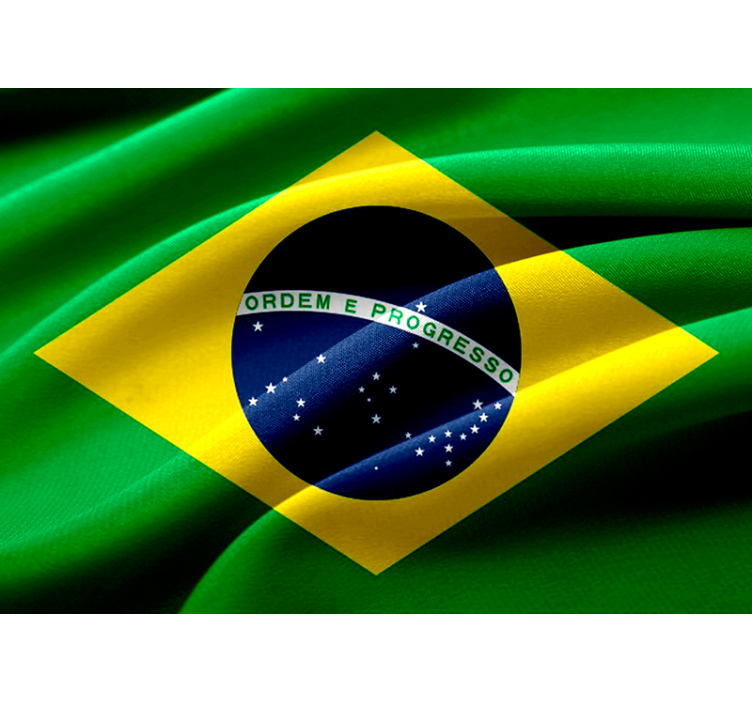 Fotobehang stad braziliaans vlag ontwerp - TenStickers