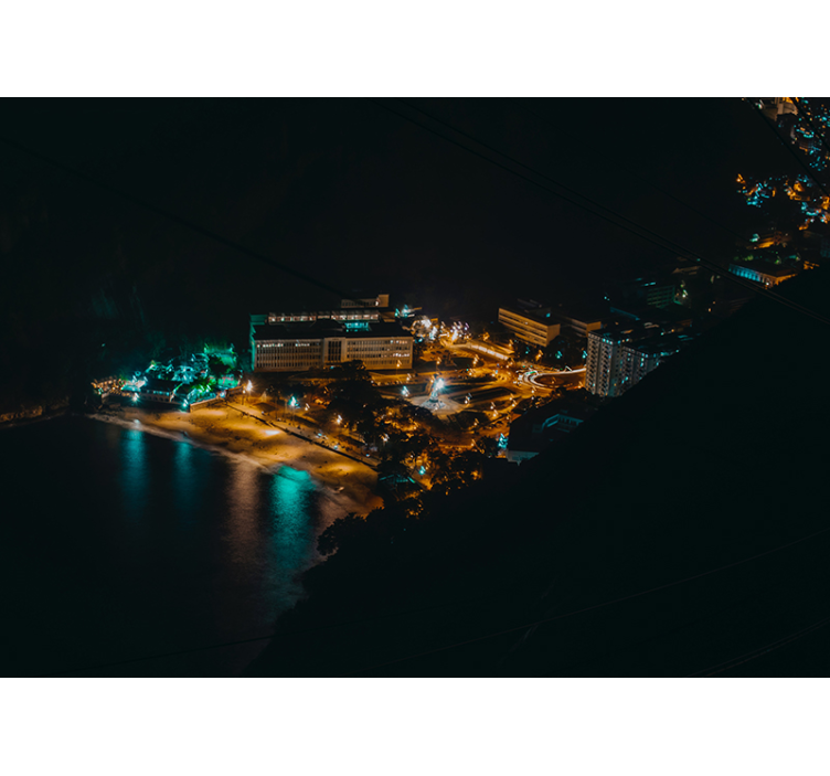 Fotobehang stad nachtzicht op de stad - TenStickers