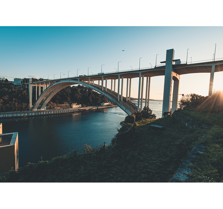 Architectonisch brugzicht fotobehang stad - TenStickers