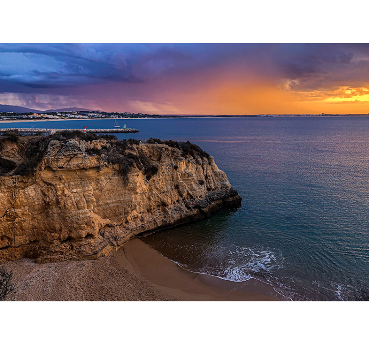Uitzicht op de klif aan zee fototapet landschap - TenStickers