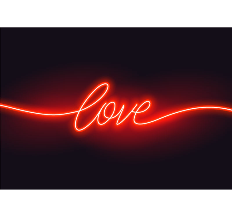 Neon liefdessymbool foto behang liefde - TenStickers