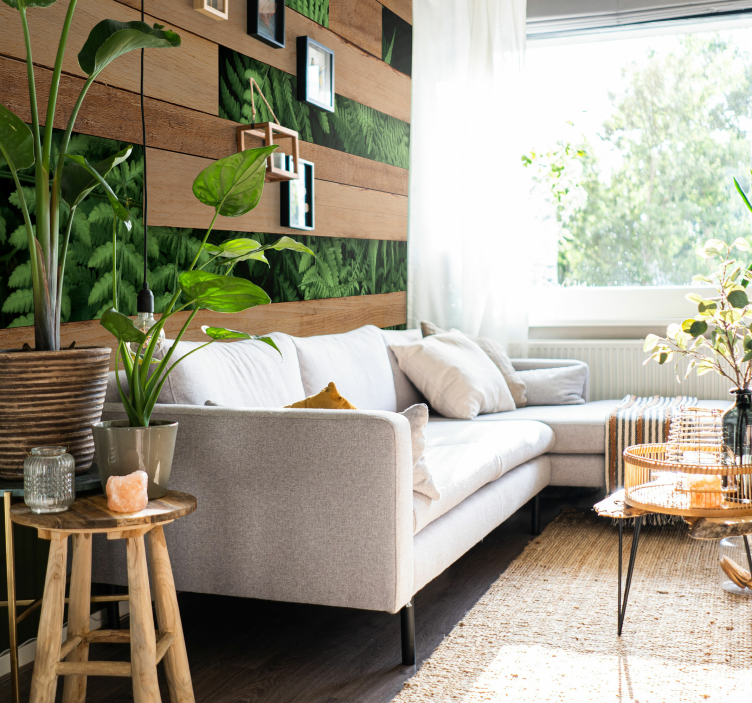 Weelderige groene lagen fotobehang natuur - TenStickers