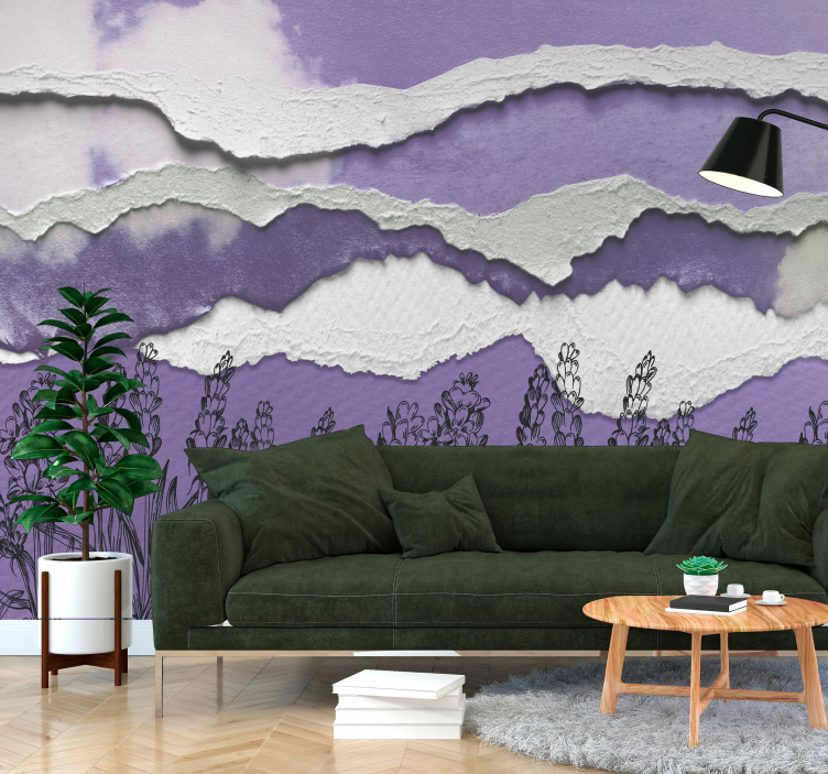 Fotobehang abstract lavendel veld - TenStickers
