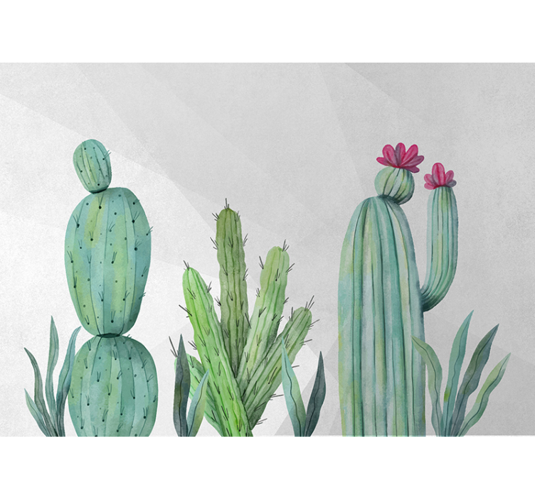 Fotobehang natuur cactus bloemenontwerp - TenStickers
