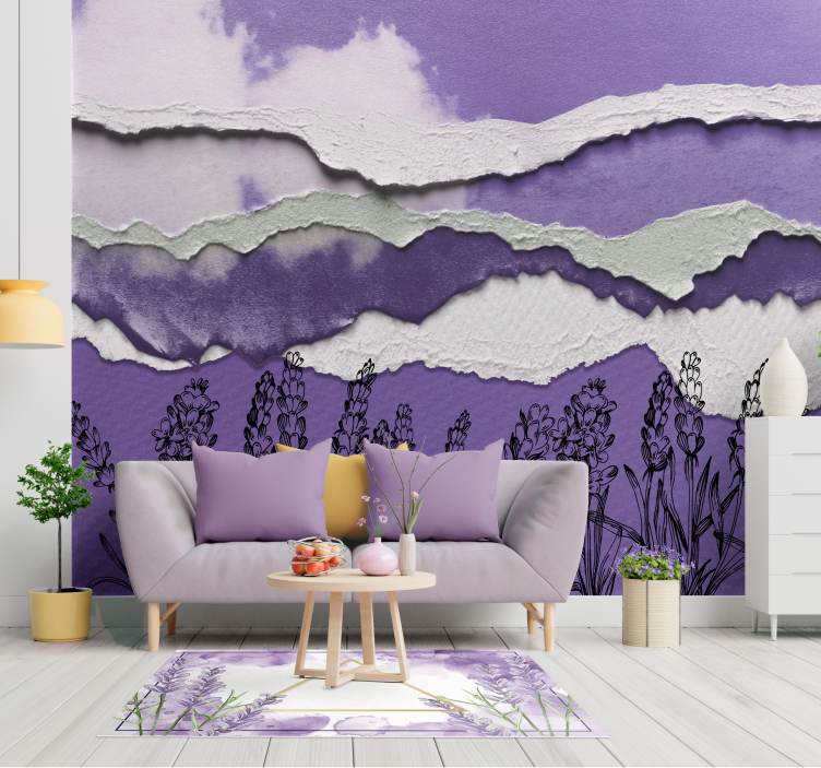Fotobehang abstract lavendel veld - TenStickers