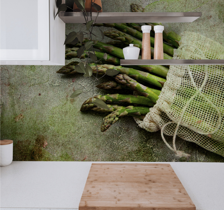 Asperge genot bloemen foto behang - TenStickers