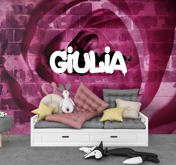 Aangepast rozenontwerp bloemen foto behang - TenStickers