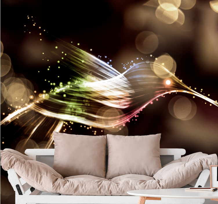 Abstract fotobehang dynamische lichtgolven - TenStickers