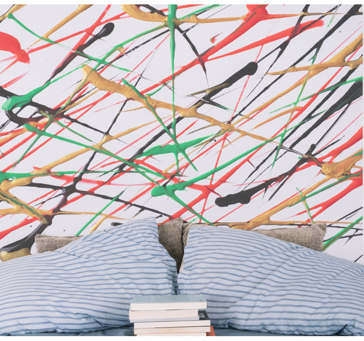 Abstract fotobehang energieke penseelstreken - TenStickers